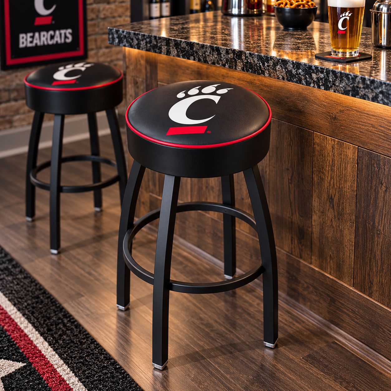 University of Cincinnati Bearcats C-Paw Classic Traditional Bar Stool