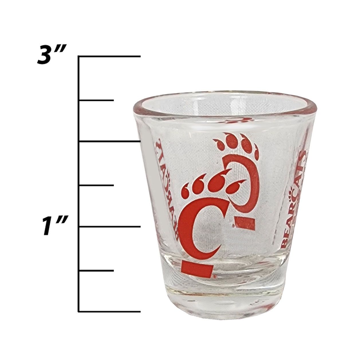 Logo Cincinnati Bearcats Red C-Paw Shot Glass