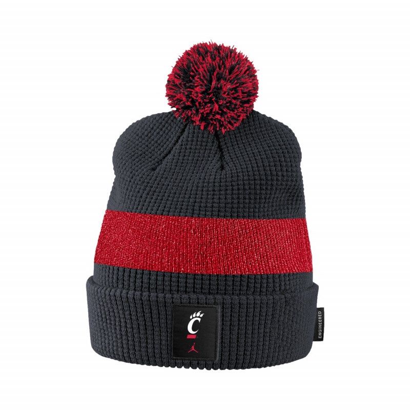 Nike Jumpman Cincinnati Red/Black Sideline Pom Beanie