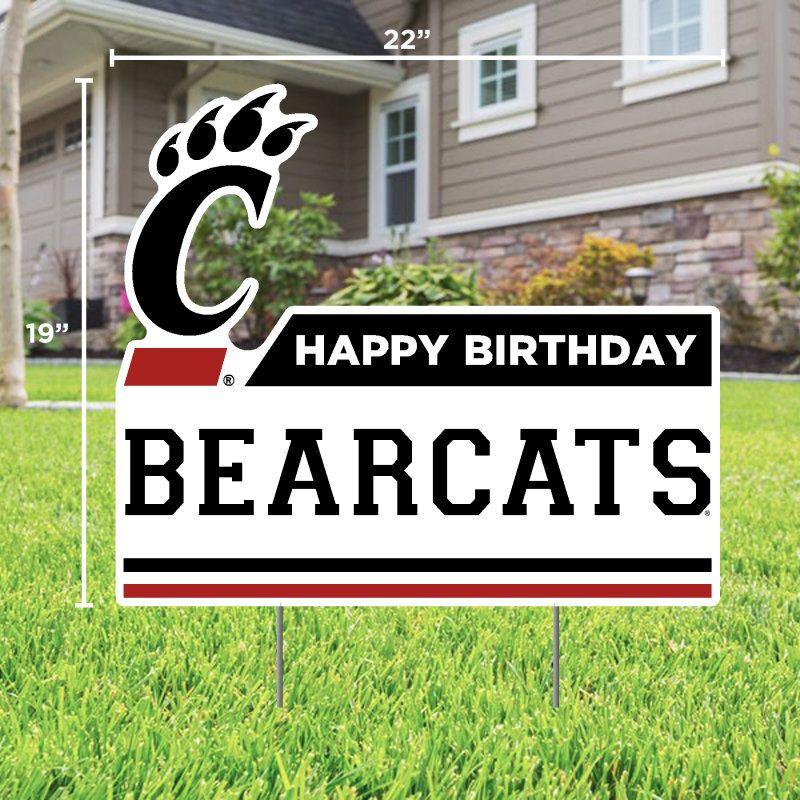 University of Cincinnati Birthday Bearcat Lawn Sign DS