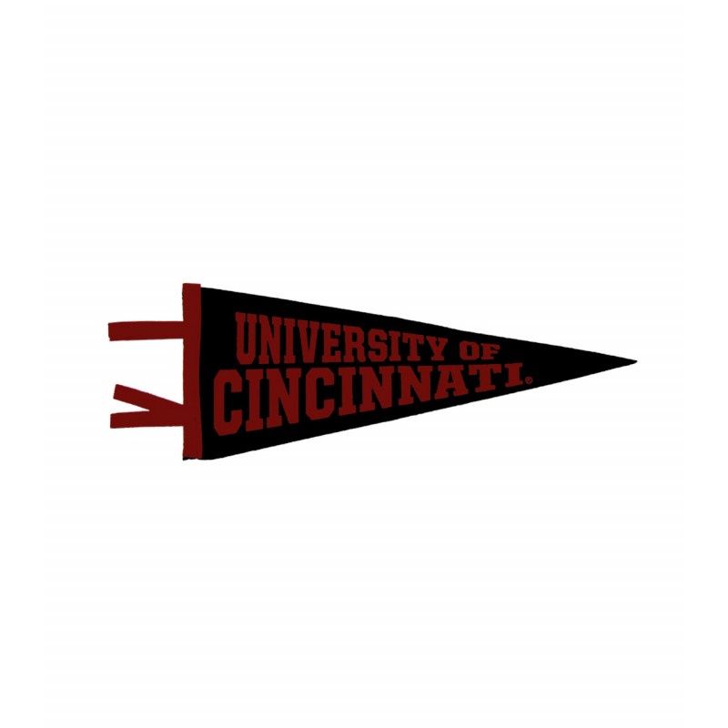University of Cincinnati Black Small 14 1/2" Pennant
