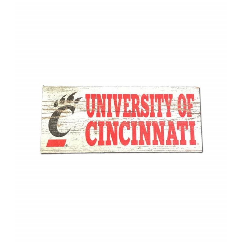 University of Cincinnati Distressed Table Top Block
