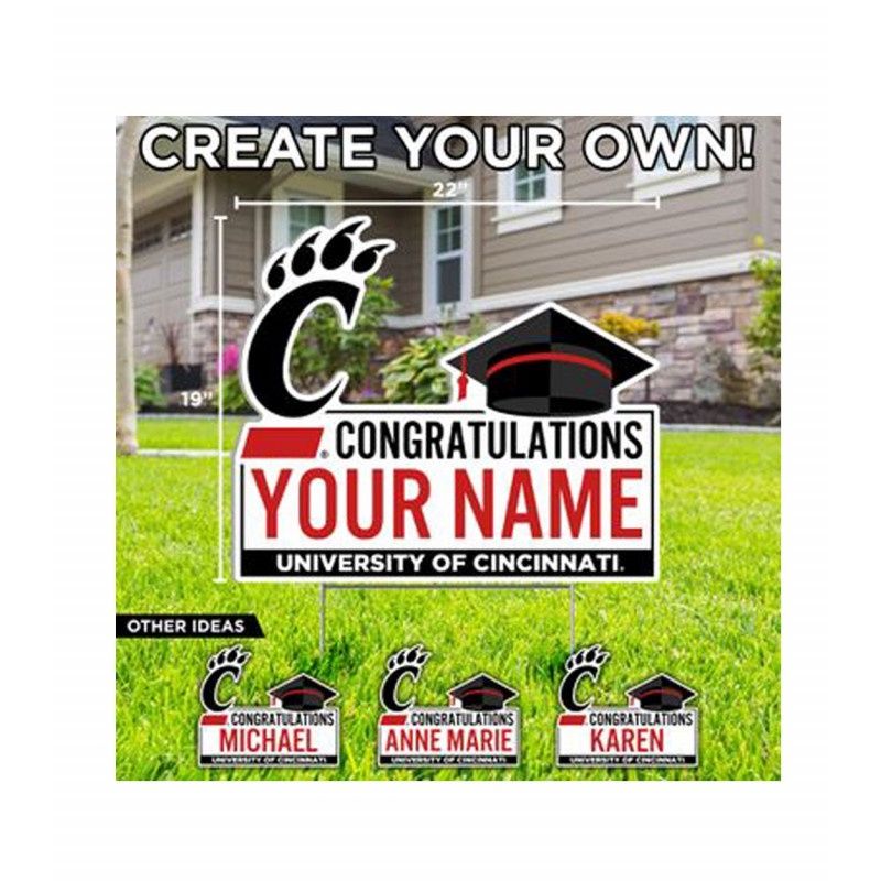 University of Cincinnati Custom Grad Lawn Sign DS