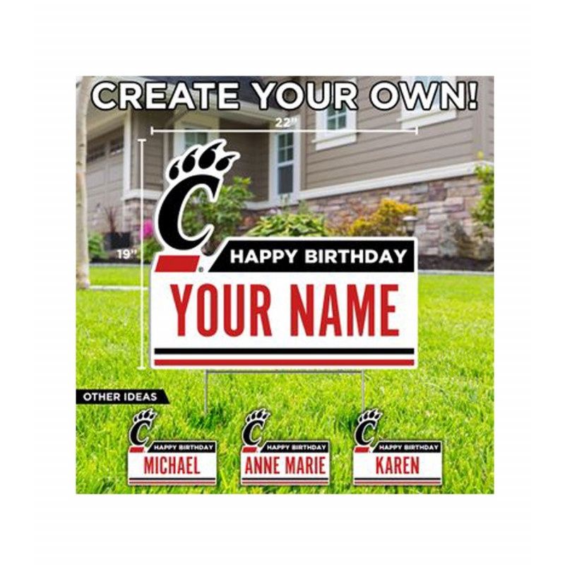 University of Cincinnati Custom Birthday Lawn Sign DS