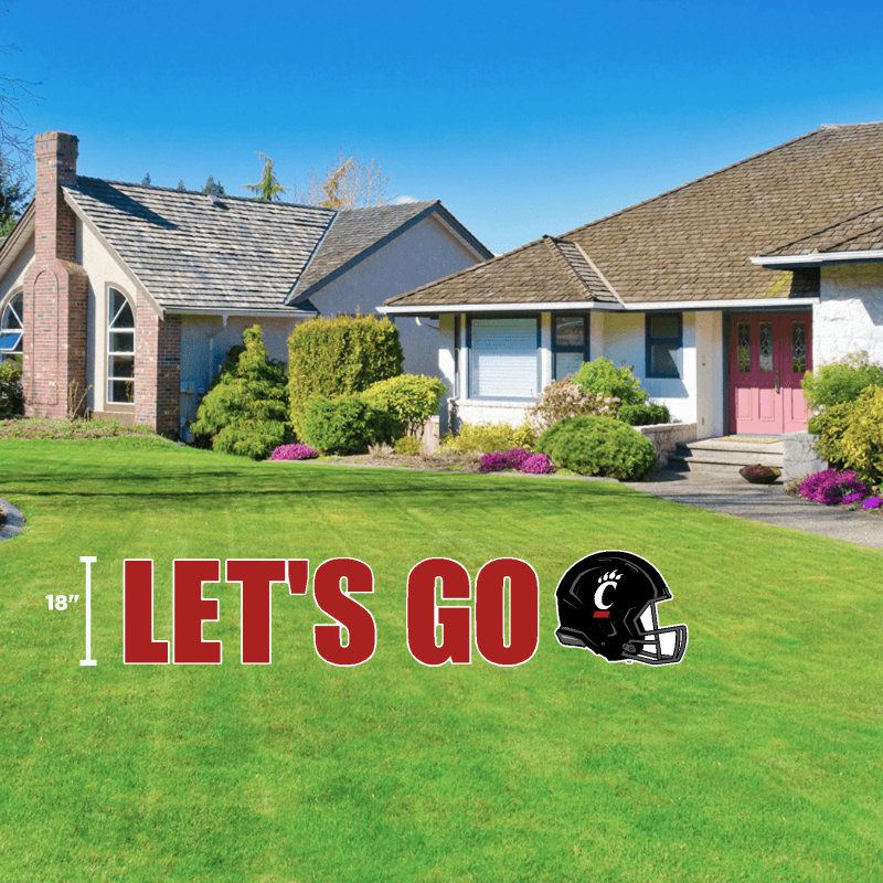University of Cincinnati Lets Go Bearcat Helmet Large Lawn Sign DS