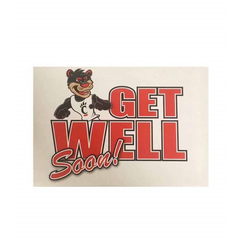 Get Well Soon Bearcat Mascot Card