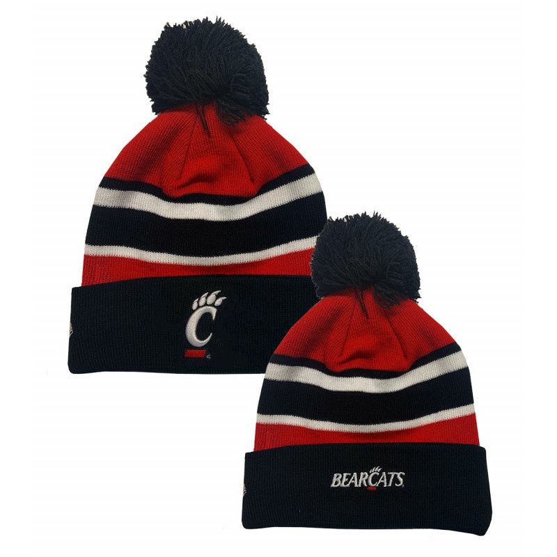 New Era Cincinnati Bearcats Striped Winter Pom Hat