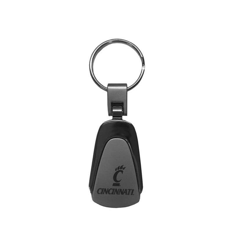 Silver C-Paw Engraved Tear Drop Keychain