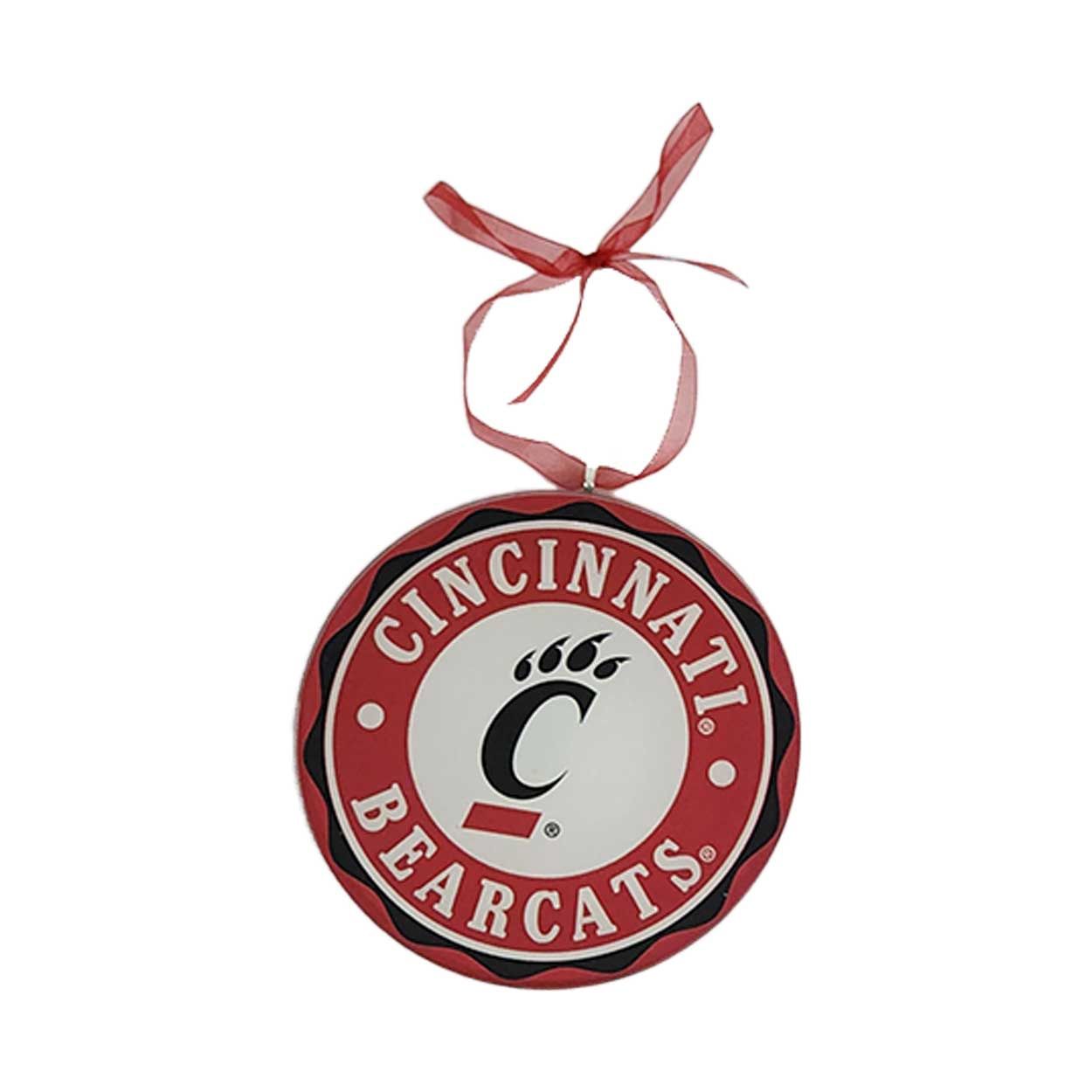 Spirit Cincinnati Bearcats Round Glass Ornament