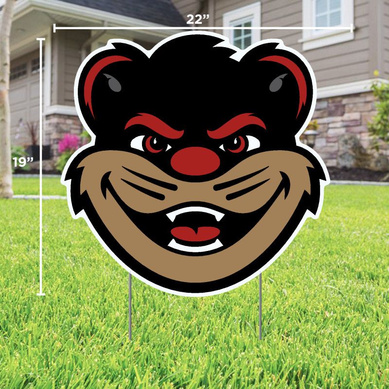University of Cincinnati Bearcat Mascot Head Lawn Sign DS