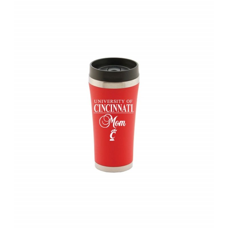 University of Cincinnati Red 16oz. Travel Mug Mom