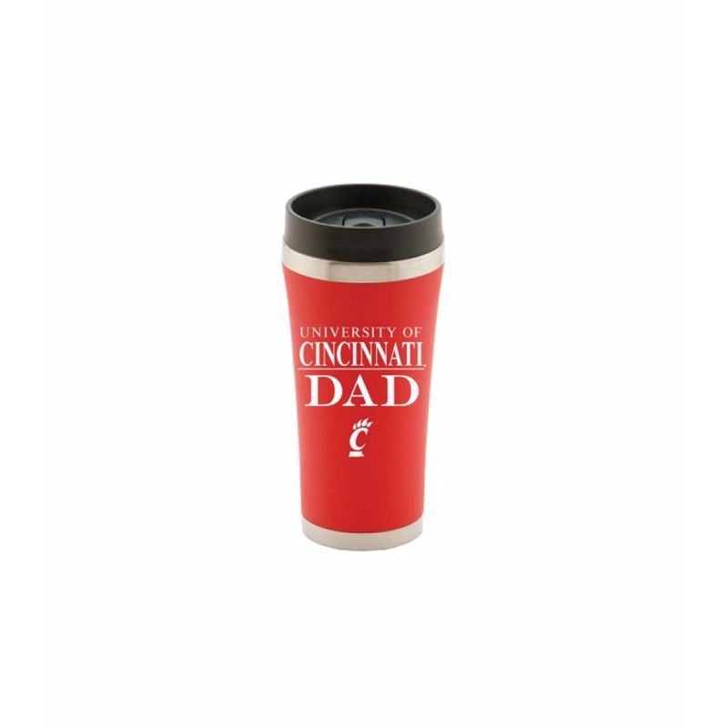 University of Cincinnati Red 16oz. Travel Mug Dad