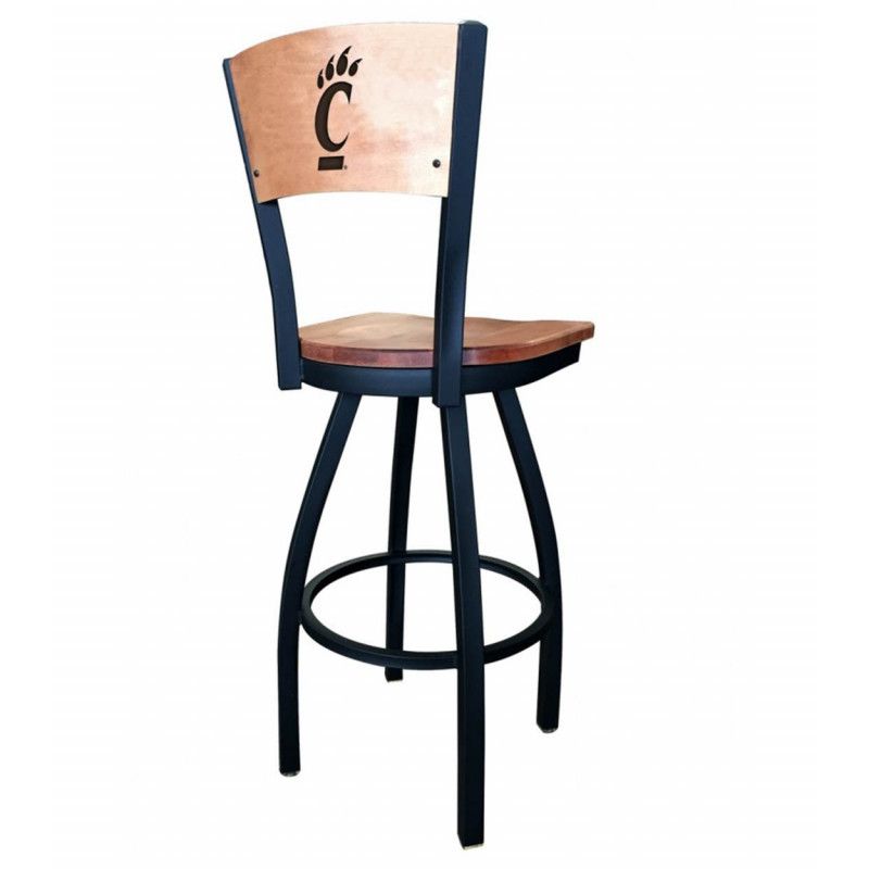University of Cincinnati Bearcats C-Paw Wood Bar Stool, Size: 25"
