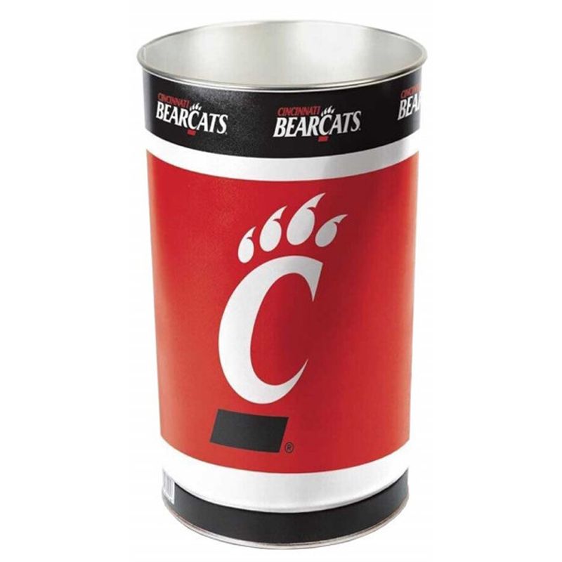 Cincinnati Bearcats C-Paw Striped Metal Wastebasket