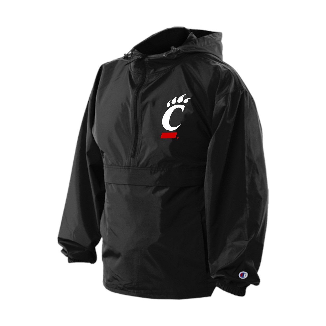 Champion Cincinnati Bearcats Packable Anorak Jacket, Color: BLACK, Size: XS