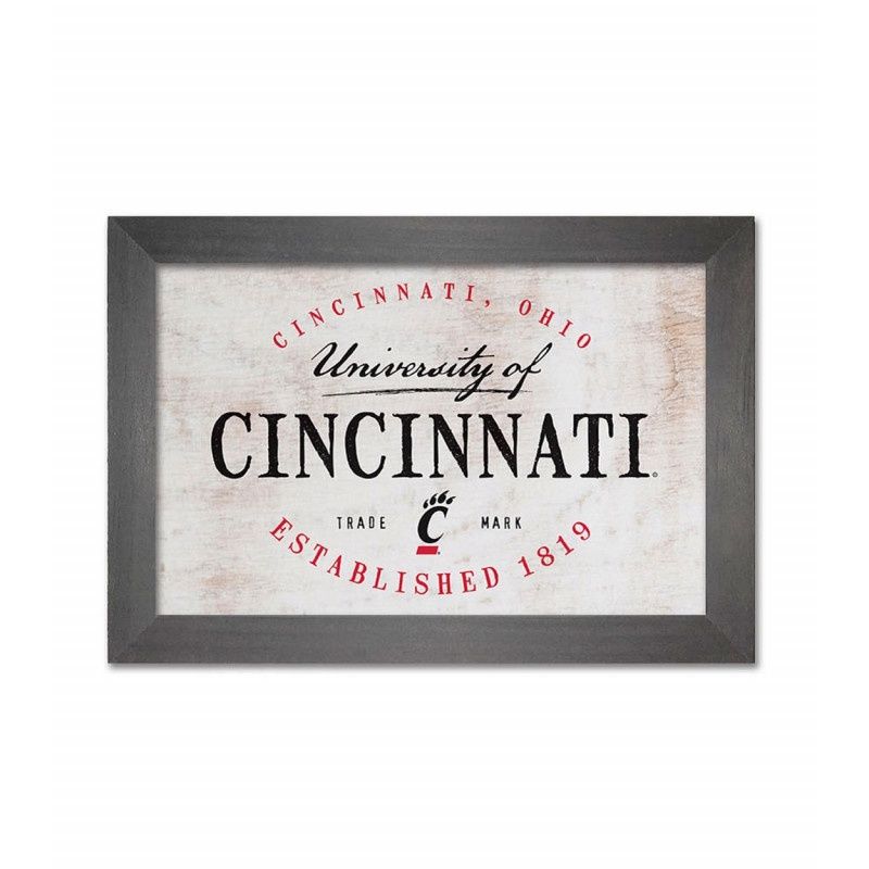 University of Cincinnati 7 x 10 Wooden Frame Art