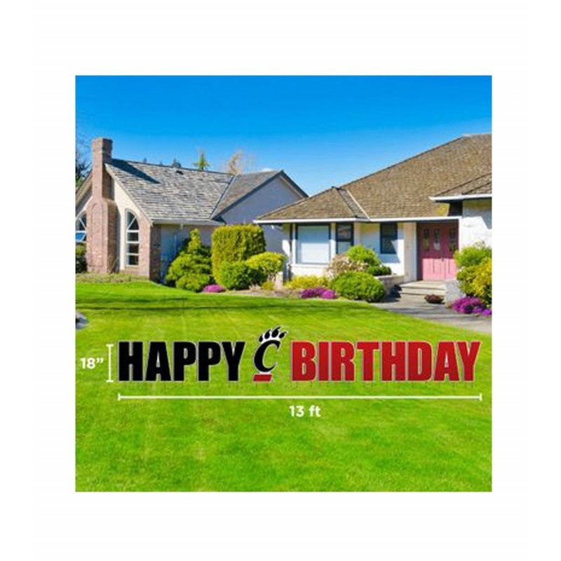 University of Cincinnati Happy Birthday Large Lawn Sign DS
