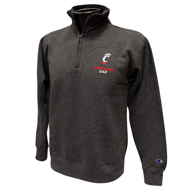 Champion University of Cincinnati Bearcats Graphite Dad Fleece 1/4 Zip Pullover