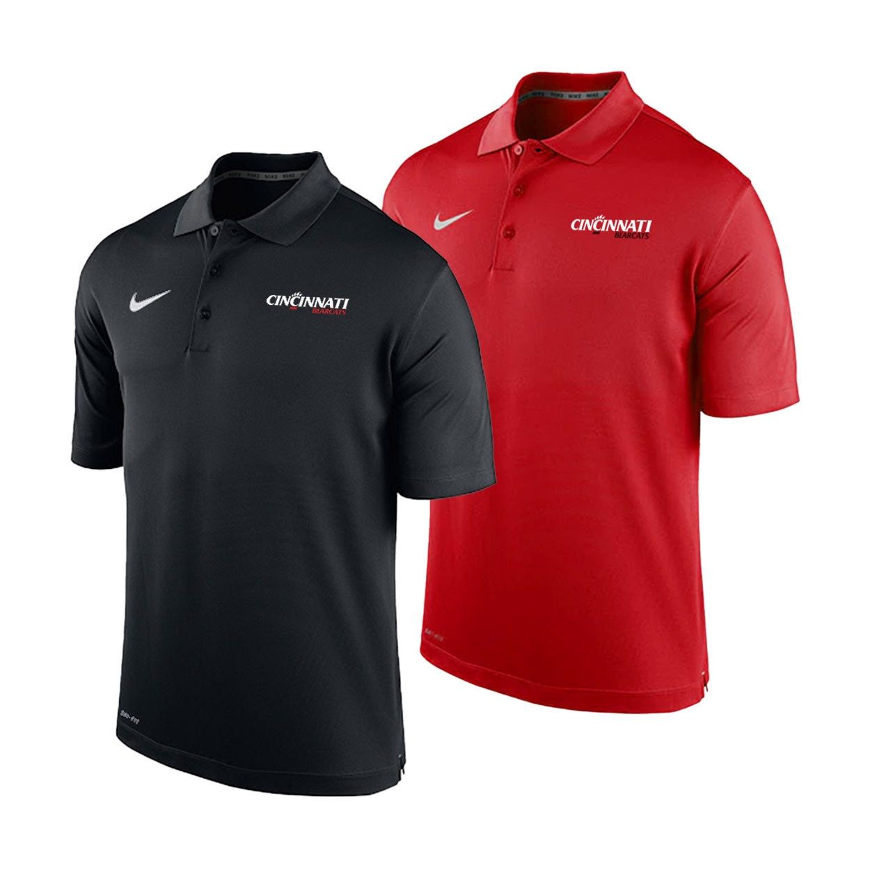 Nike Cincinnati Varsity Athletic Logo Polo, Color: BLACK, Size: 2XL