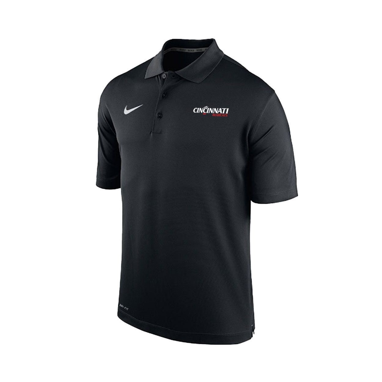 Nike Cincinnati Varsity Athletic Logo Polo, Color: BLACK, Size: 2XL