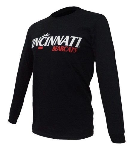 Cincinnati Bearcats Champion Athletic Logo Long Sleeve Tee, Color: BLACK, Size: S