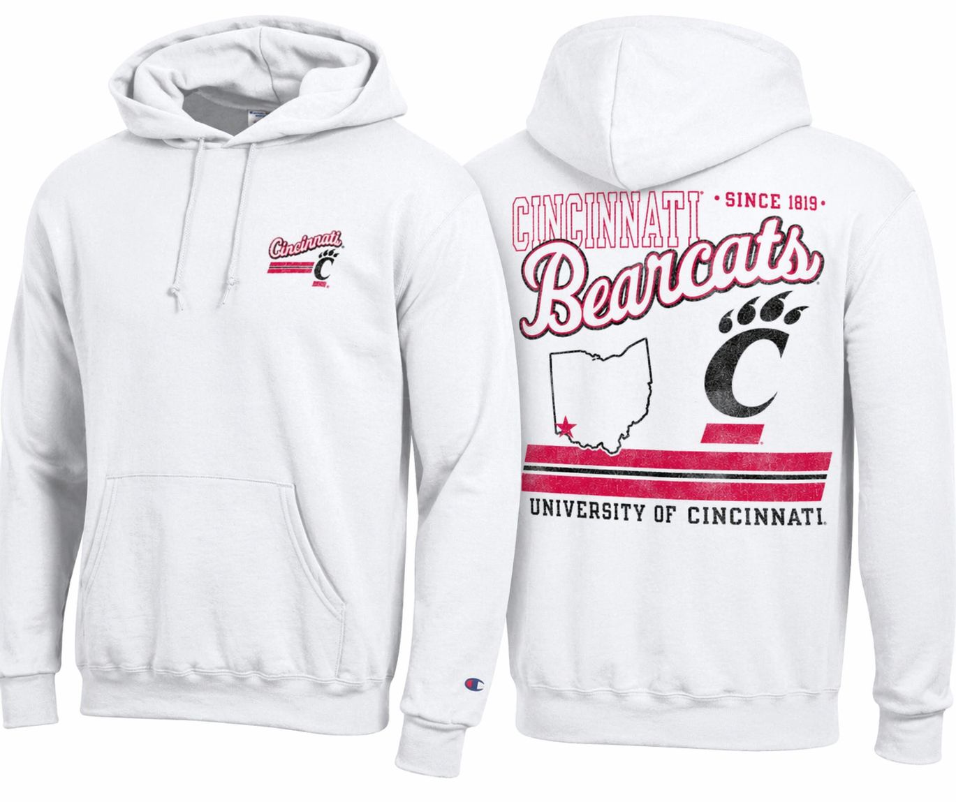 White Hood with Script Bearcats full-back, Size: S