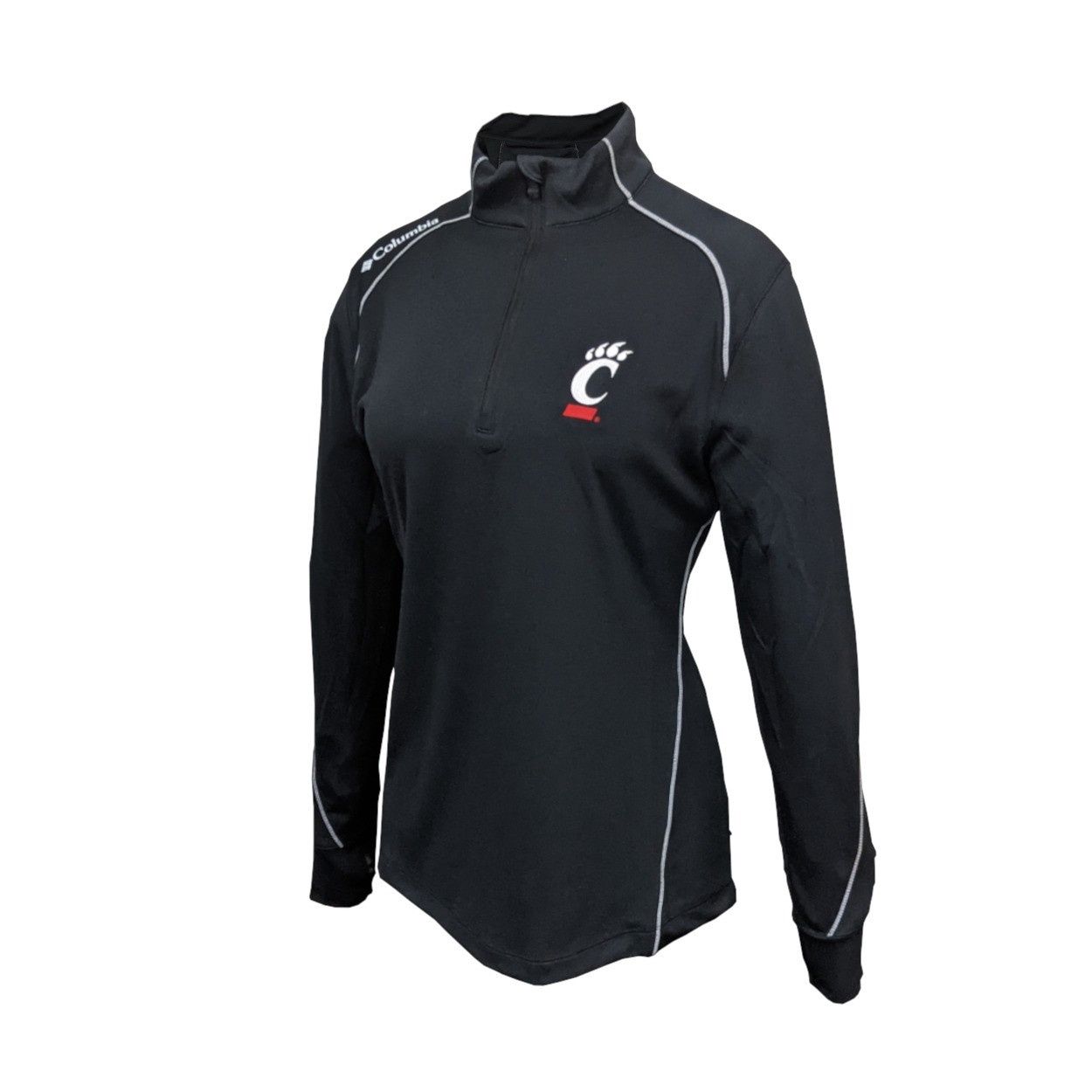 Columbia Cincinnati Womens Black Shotgun Quarter Zip, Size: 2XL