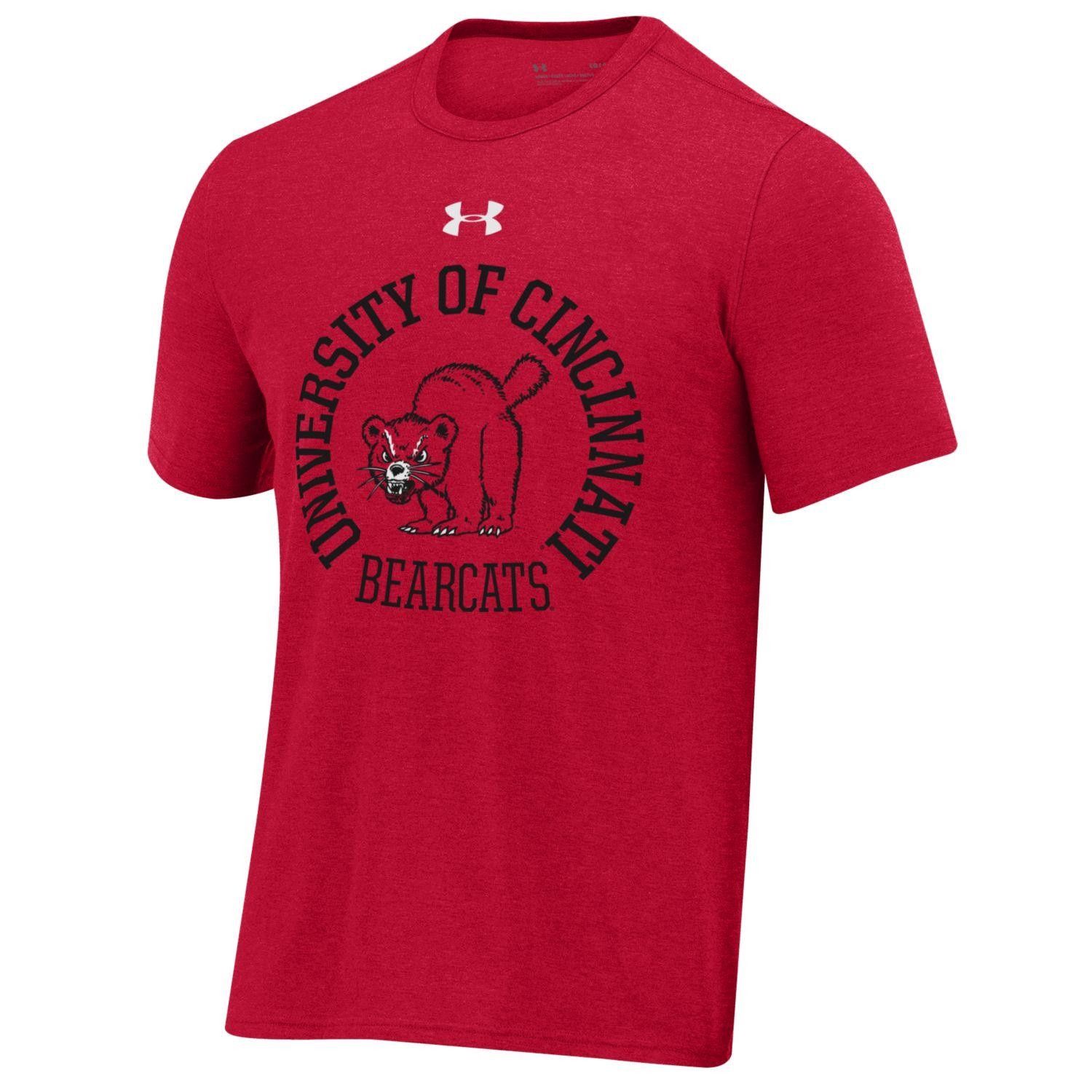 Under Armour Red Short Sleeve Tee Vault Bearcat, Size: S