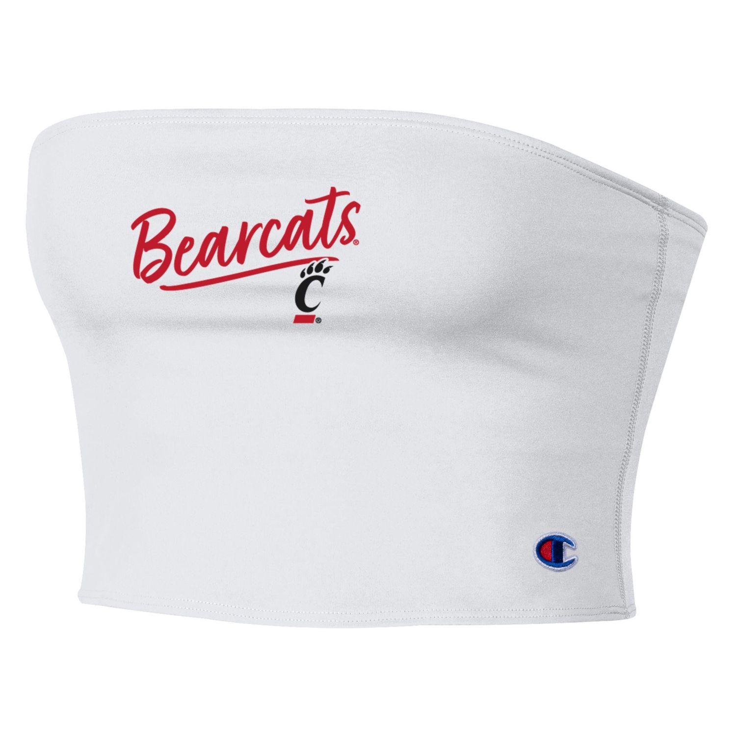Bearcats over C-Paw Tube Top in White, Size: XS