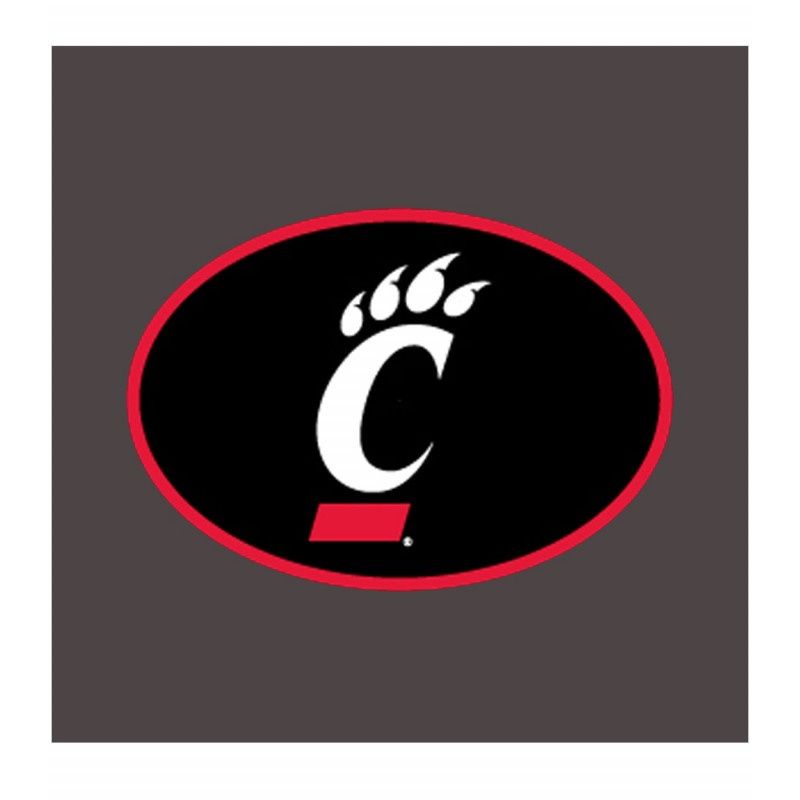 Auto Decal - Black and Red Oval with C-Paw, Size: MINI