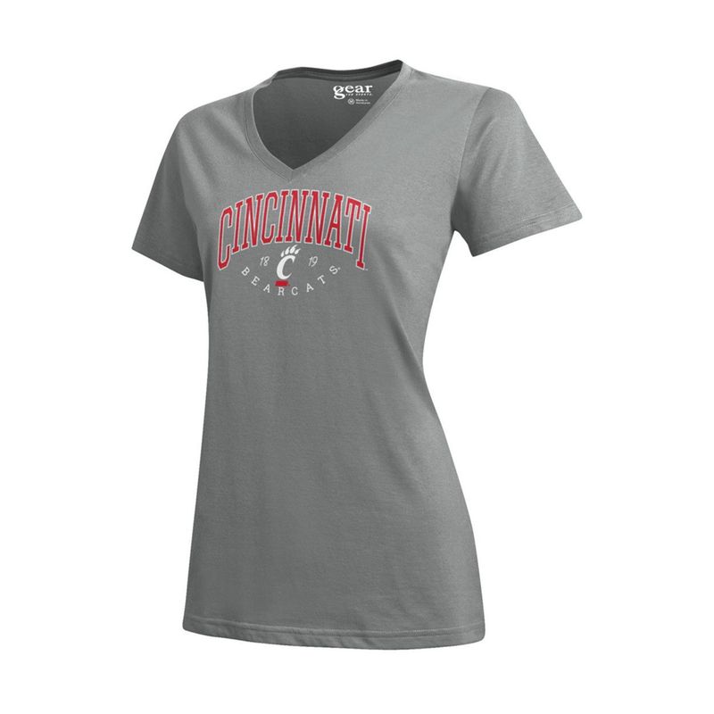 Gear for Sports Cincinnati Women's 1819 Gray V-Neck Tee