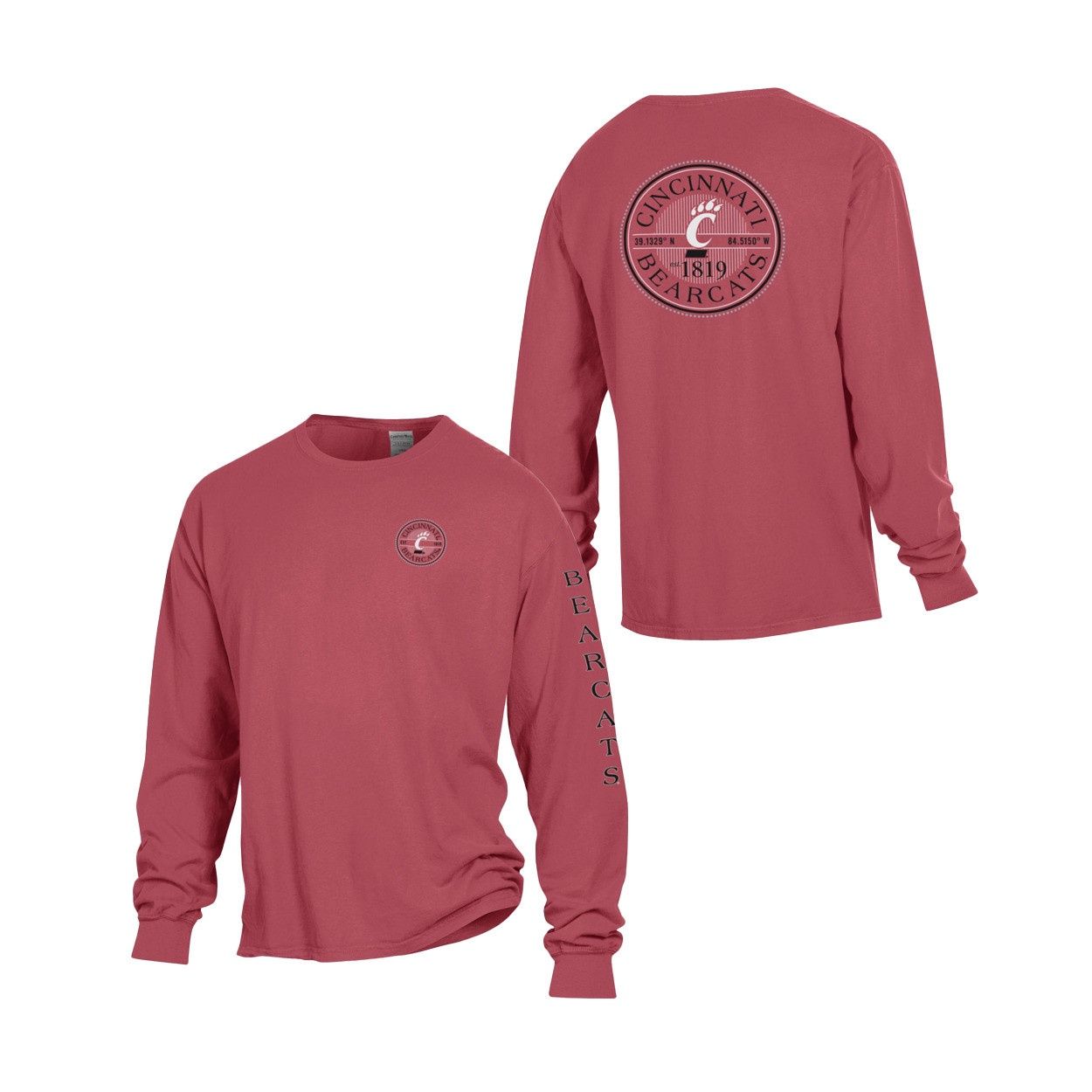 Cincinnati Bearcats Circle Long Sleeve Tee, Size: 2XL