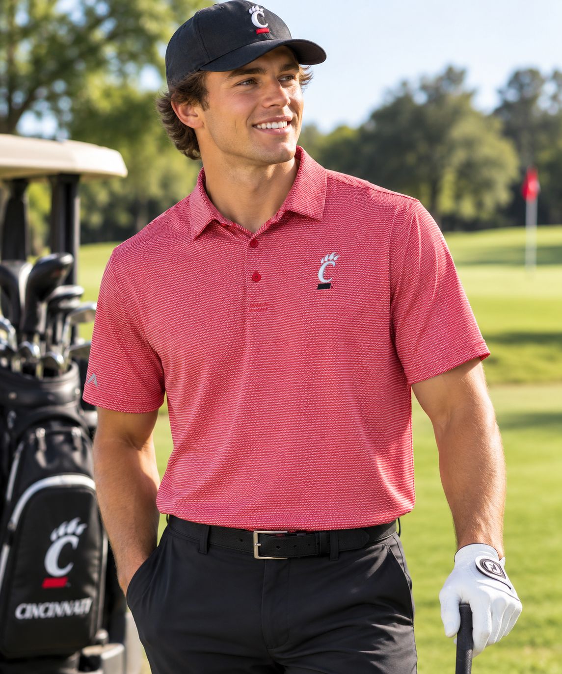 Antigua University of Cincinnati Bearcats Trellis Polo