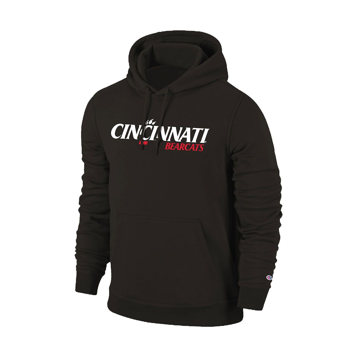 Champion Cincinnati Bearcats Athletic Logo Hooded Sweatshirt, Color: BLACK, Size: XS