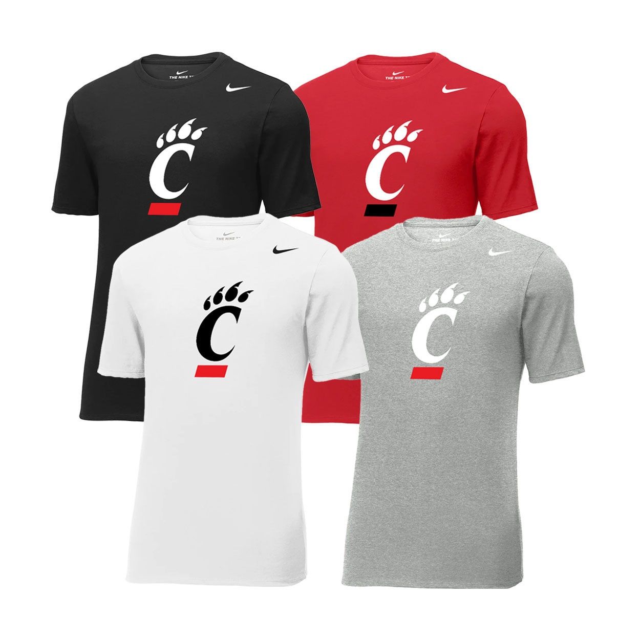 Cincinnati Bearcats Nike C-Paw T-shirt, Color: BLACK, Size: 2XL