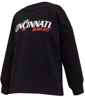 Cincinnati Bearcats Logo Toddler Long Sleeve Tee, Color: BLACK, Size: 2T