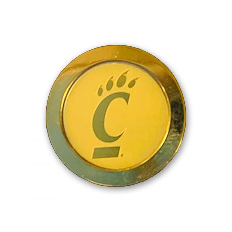 Cincinnati Bearcats Gold Tie Tac with C-Paw