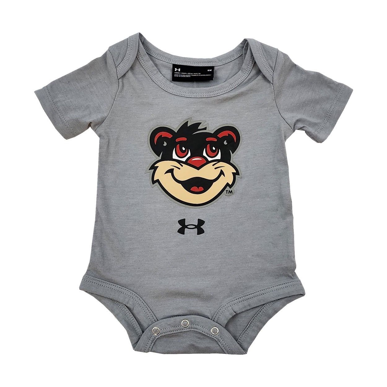 Under Armour Cincinnati Infant Bearcat Head Gray Onesie, Size: 12M