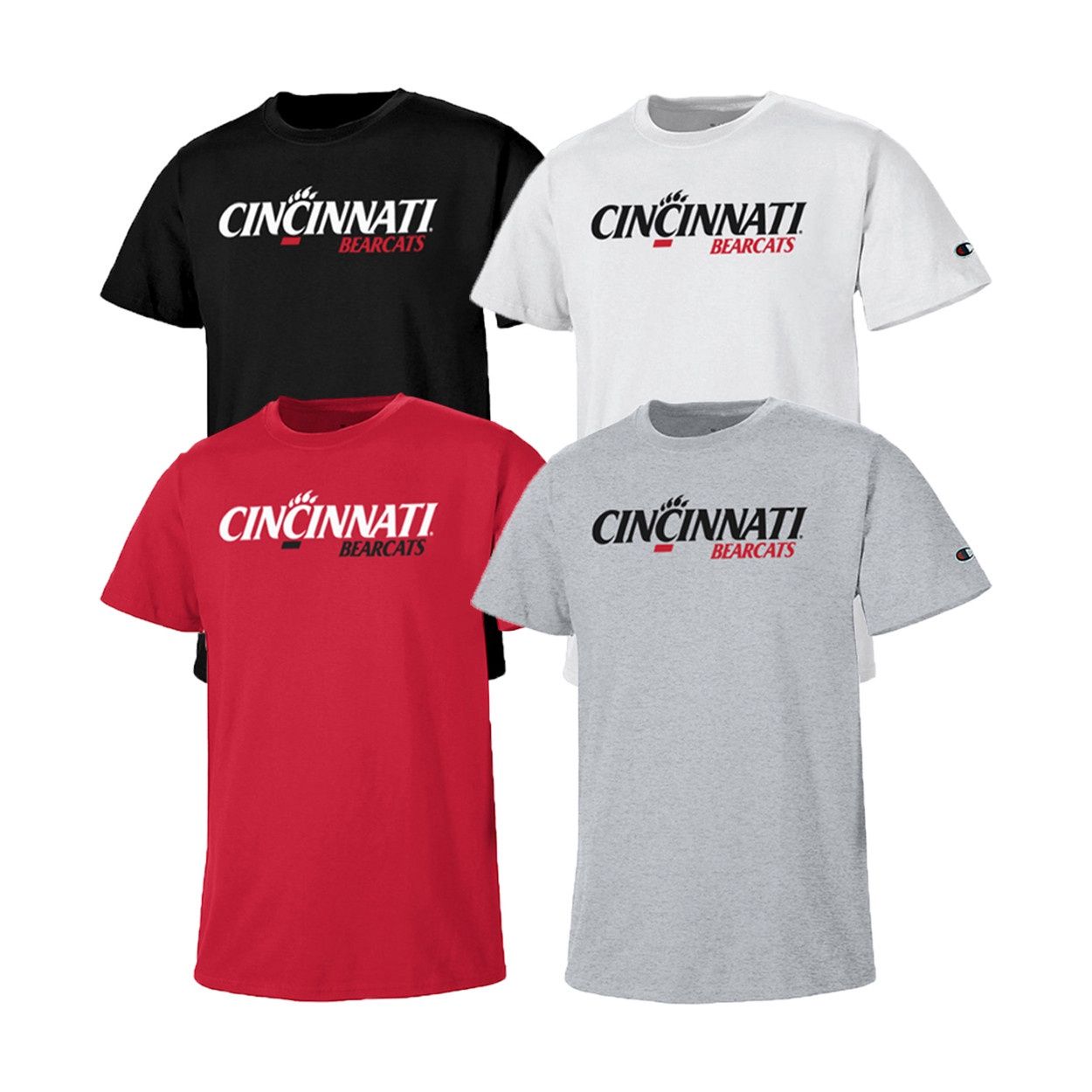 Cincinnati Bearcats Champion Athletic Logo T-shirt, Color: BLACK, Size: 2XL