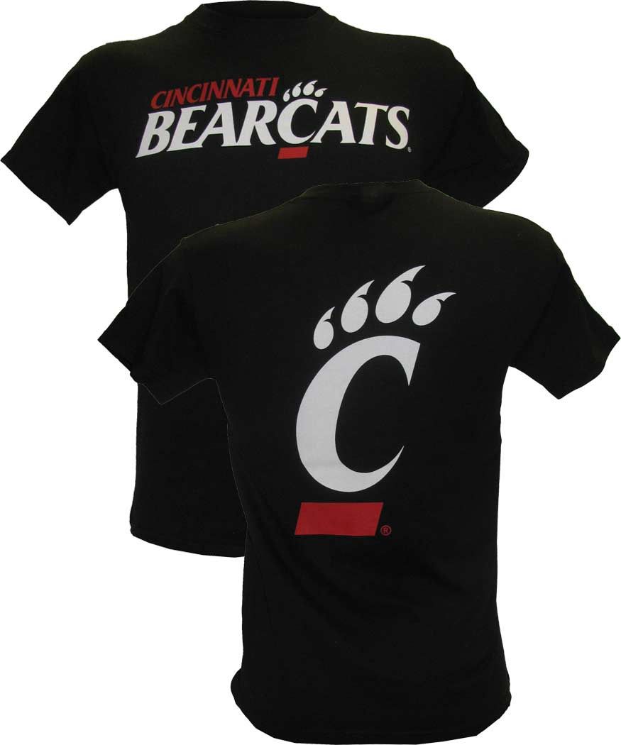 Cincinnati Bearcats Champion Logo &amp; C-Paw T-shirt, Color: BLACK, Size: 2XL
