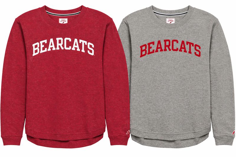 League Cincinnati Bearcats Women's Rounded Hem Crew