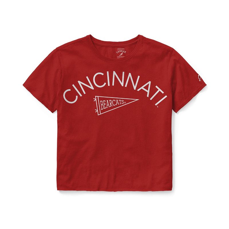 League Cincinnati Bearcats Women's Pennant Red Cropped Tee