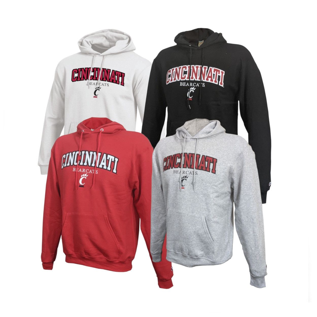 Champion Cincinnati Bearcats Embroidered Hooded Sweatshirt, Color: BLACK, Size: 2XL