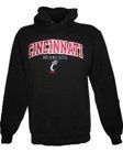 Champion Cincinnati Bearcats Embroidered Hooded Sweatshirt, Color: BLACK, Size: XS