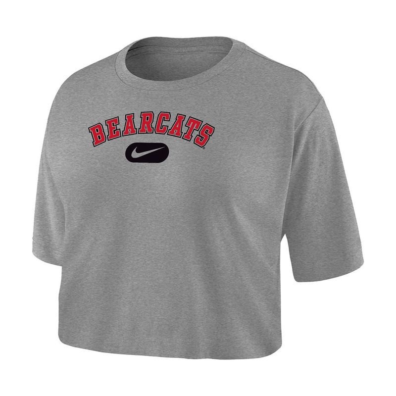 Nike Cincinnati Bearcats Women's Gray Dri-Fit Crop Tee