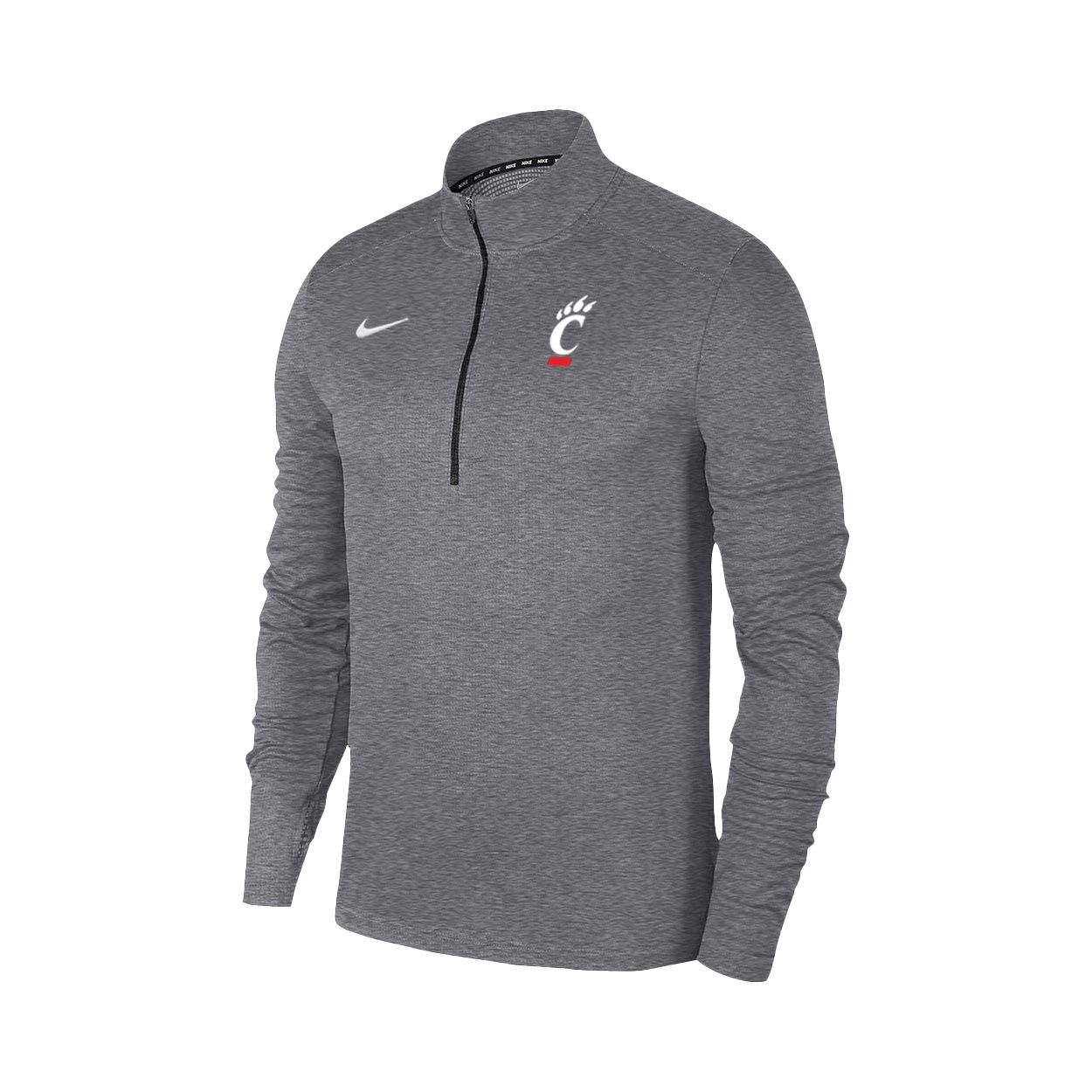 Nike Cincinnati Bearcats Carbon Heather Pacer Quarter Zip, Size: S