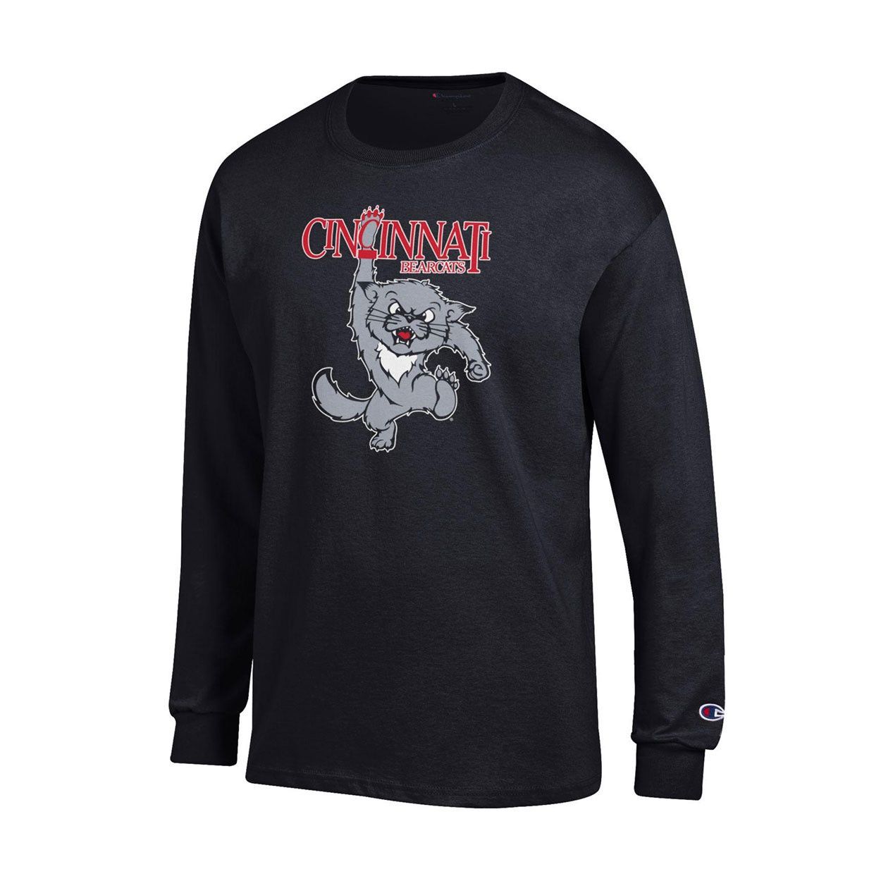 Cincinnati Bearcats Champion 1990s Mascot Long Sleeve Tee, Size: S