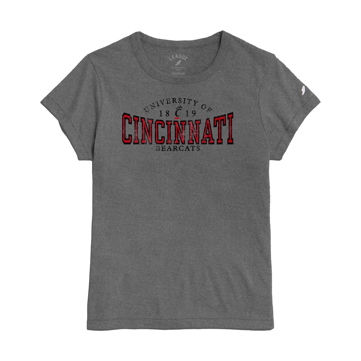 League University of Cincinnati Women's Gray Tee, Size: S