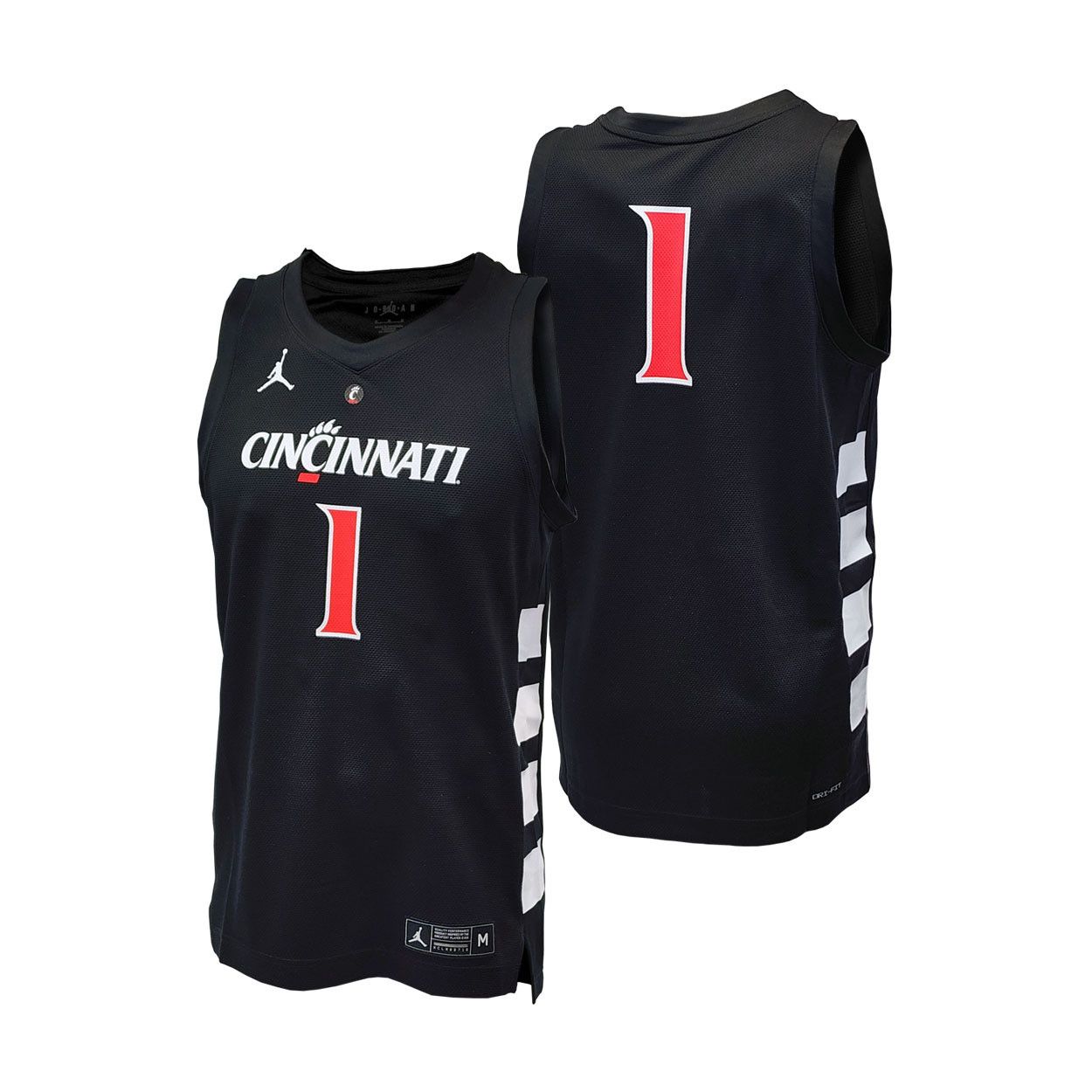 Nike Jumpman Cincinnati Replica Basketball Jersey, Color: BLACK, Size: XS