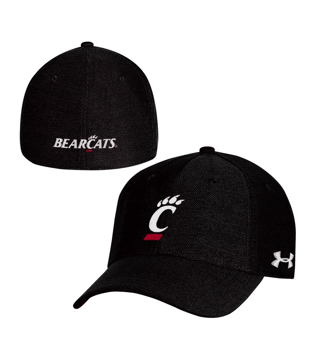 Under Armour Cincinnati Bearcats Fitted Hat, Color: BLACK, Size: M/L